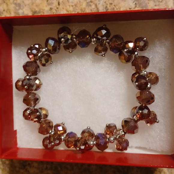 Bronze Metallic Crystal Bracelet - Picture 3 of 8